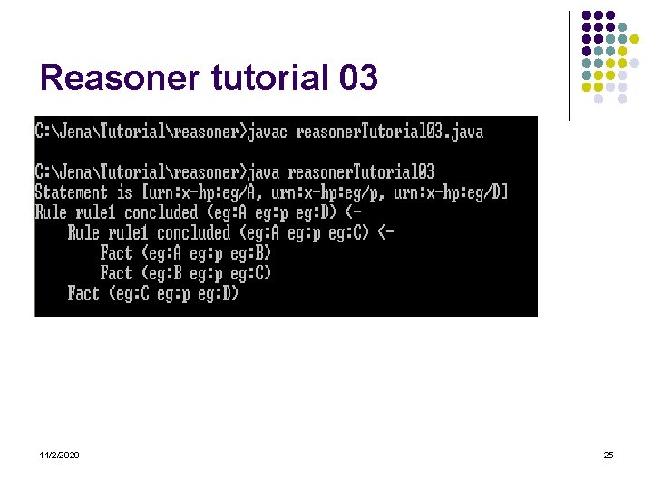 Reasoner tutorial 03 11/2/2020 25 