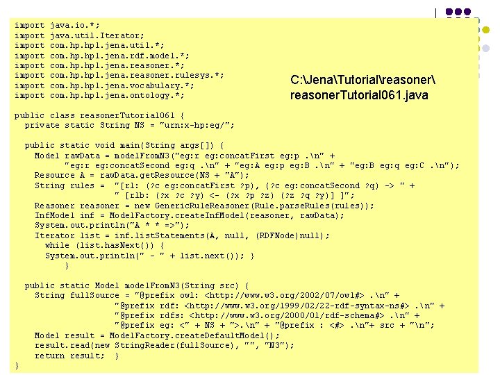import import java. io. *; java. util. Iterator; com. hpl. jena. util. *; com.
