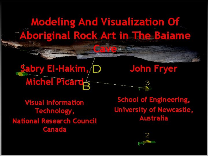 Modeling And Visualization Of Aboriginal Rock Art in The Baiame Cave Sabry El-Hakim, Michel