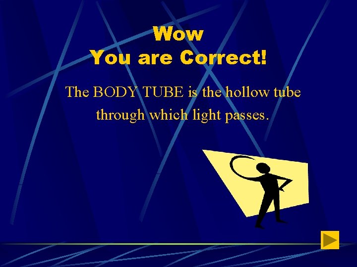 Wow You are Correct! The BODY TUBE is the hollow tube through which light