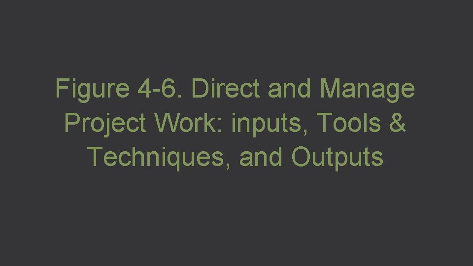 Figure 4 -6. Direct and Manage Project Work: inputs, Tools & Techniques, and Outputs