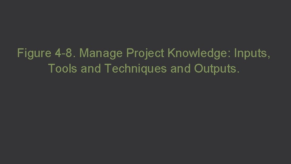 Figure 4 -8. Manage Project Knowledge: Inputs, Tools and Techniques and Outputs. 