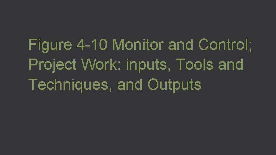 Figure 4 -10 Monitor and Control; Project Work: inputs, Tools and Techniques, and Outputs