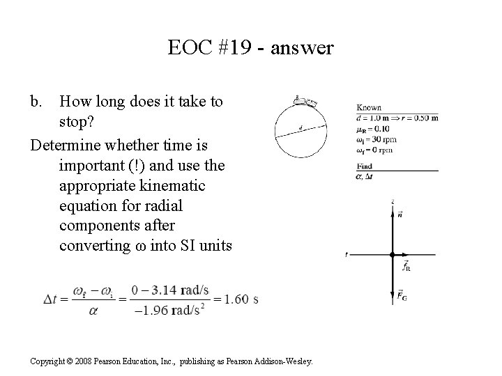 EOC #19 - answer b. How long does it take to stop? Determine whether EOC #19 - answer b. How long does it take to stop? Determine whether