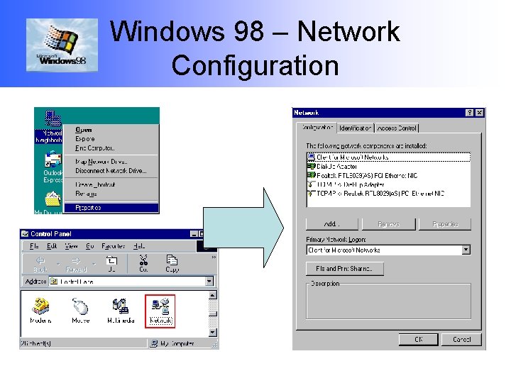 Windows 98 – Network Configuration 