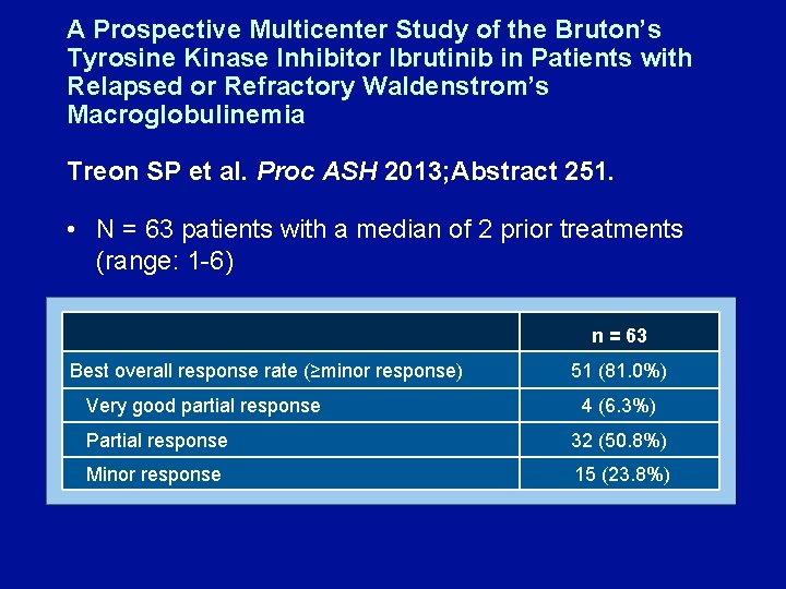 A Prospective Multicenter Study of the Bruton’s Tyrosine Kinase Inhibitor Ibrutinib in Patients with