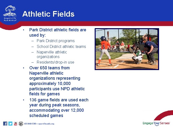 Athletic Fields • Park District athletic fields are used by: – Park District programs Athletic Fields • Park District athletic fields are used by: – Park District programs
