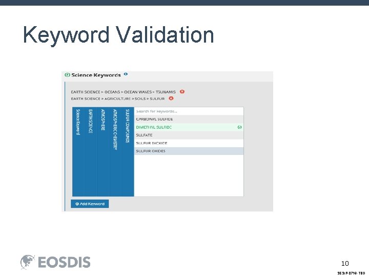 Keyword Validation 10 SESIP-0716 -TBD Keyword Validation 10 SESIP-0716 -TBD