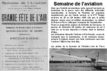 Semaine de l’aviation Alors que l’activité aéronautique civile reprend tout juste au lendemain de