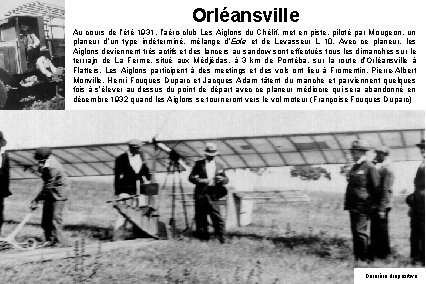 Orléansville Au cours de l’été 1931, l’aéro-club Les Aiglons du Chélif, met en piste,