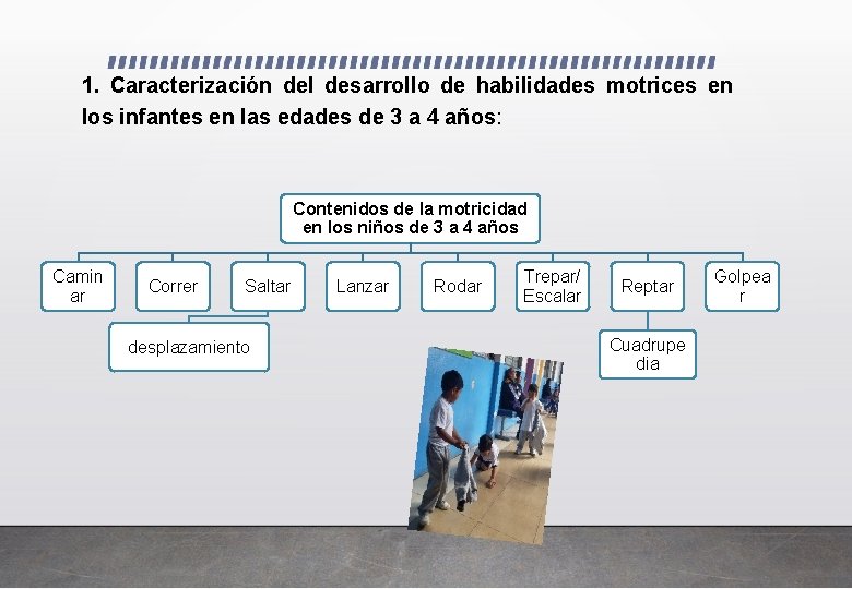 1. Caracterización del desarrollo de habilidades motrices en los infantes en las edades de