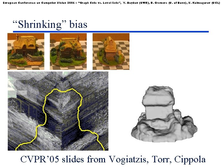 European Conference on Computer Vision 2006 : “Graph Cuts vs. Level Sets”, Y. Boykov