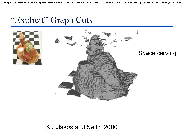 European Conference on Computer Vision 2006 : “Graph Cuts vs. Level Sets”, Y. Boykov