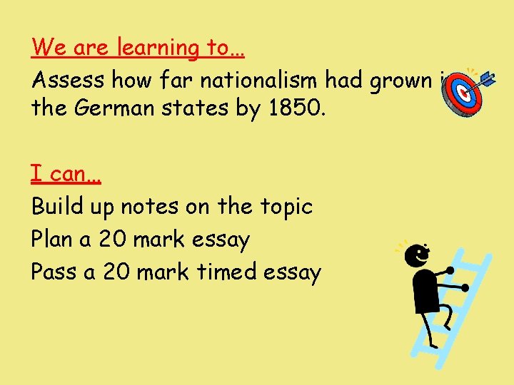 We are learning to… Assess how far nationalism had grown in the German states We are learning to… Assess how far nationalism had grown in the German states