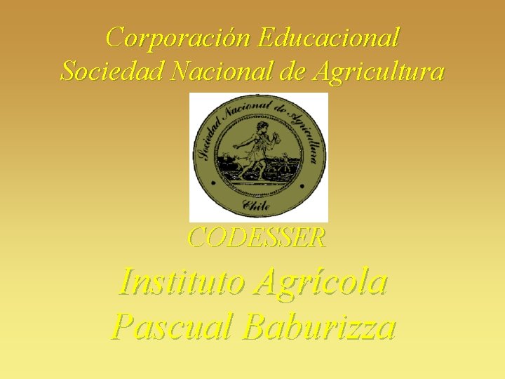 Corporación Educacional Sociedad Nacional de Agricultura CODESSER Instituto Agrícola Pascual Baburizza 