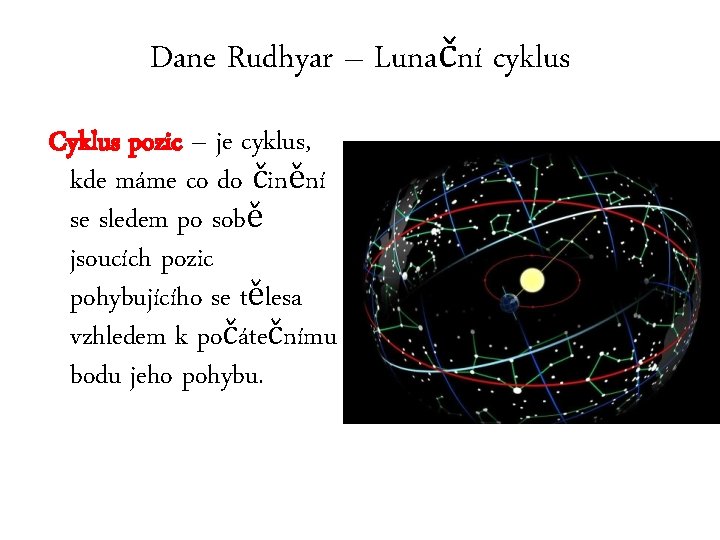 Dane Rudhyar – Lunační cyklus Cyklus pozic – je cyklus, kde máme co do