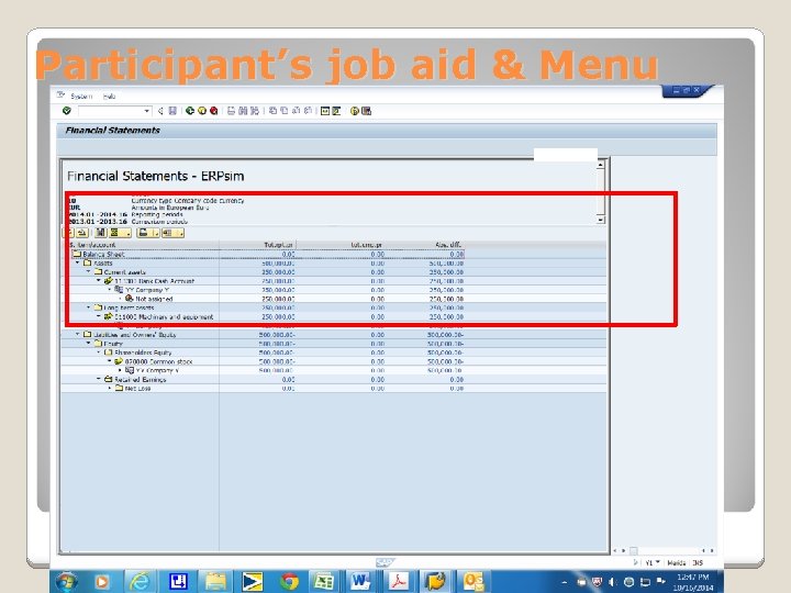 Participant’s job aid & Menu Participant’s job aid & Menu