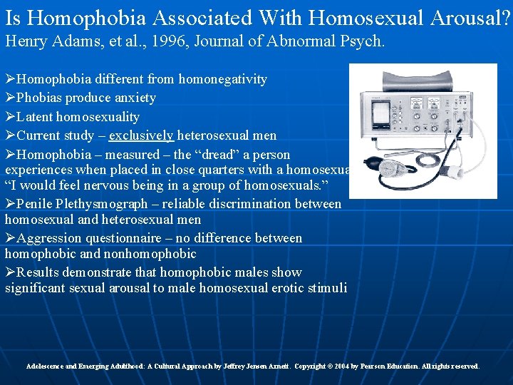 Is Homophobia Associated With Homosexual Arousal? Henry Adams, et al. , 1996, Journal of