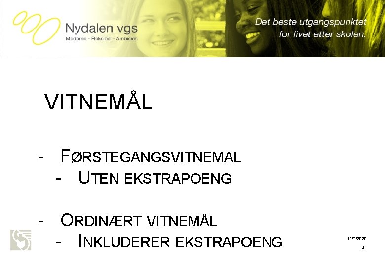 Oslo kommune Utdanningsetaten NYDALEN VGS VITNEMÅL - FØRSTEGANGSVITNEMÅL - UTEN EKSTRAPOENG - ORDINÆRT VITNEMÅL