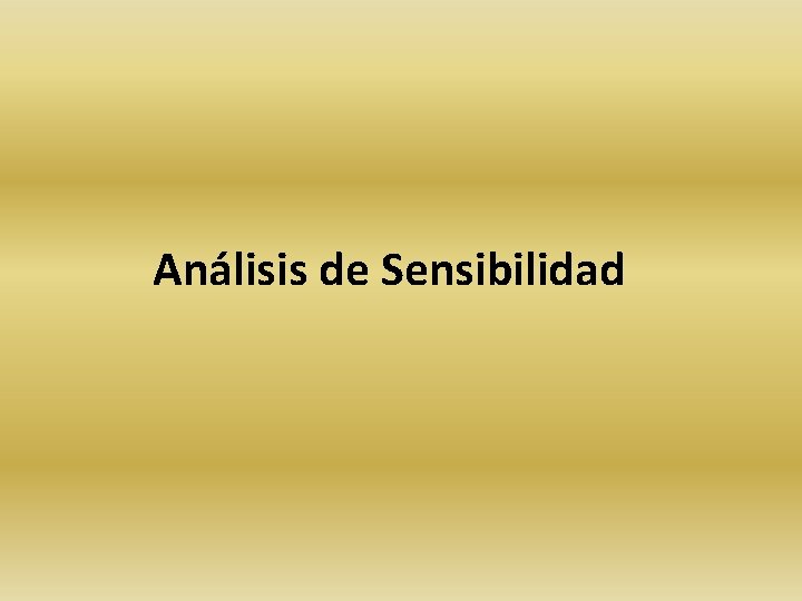 Análisis de Sensibilidad 