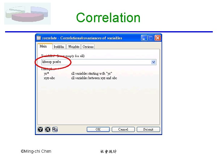 Correlation ©Ming-chi Chen 社會統計 