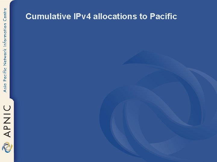 Cumulative IPv 4 allocations to Pacific 