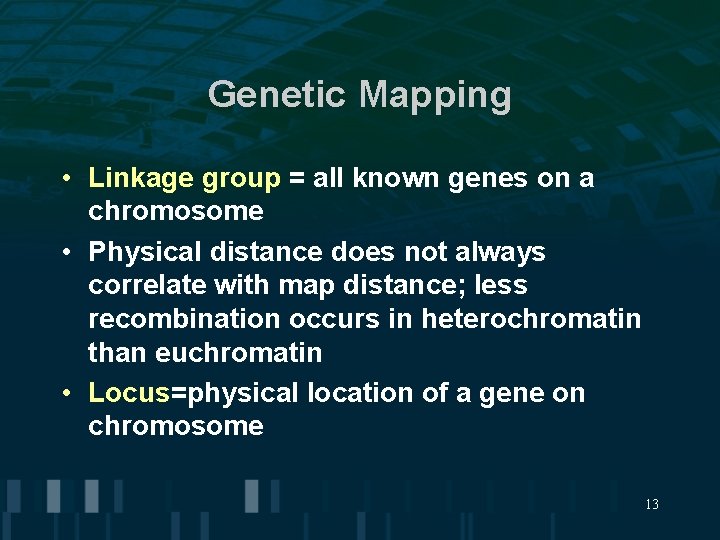 Genetic Mapping • Linkage group = all known genes on a chromosome • Physical Genetic Mapping • Linkage group = all known genes on a chromosome • Physical