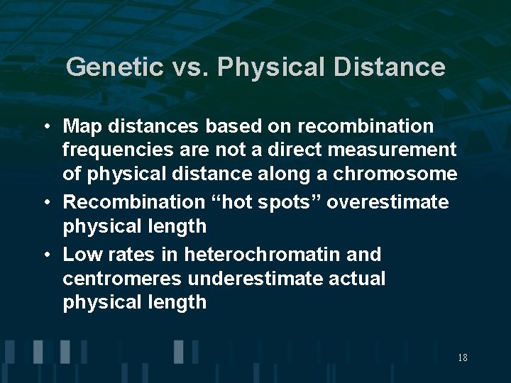 Genetic vs. Physical Distance • Map distances based on recombination frequencies are not a Genetic vs. Physical Distance • Map distances based on recombination frequencies are not a