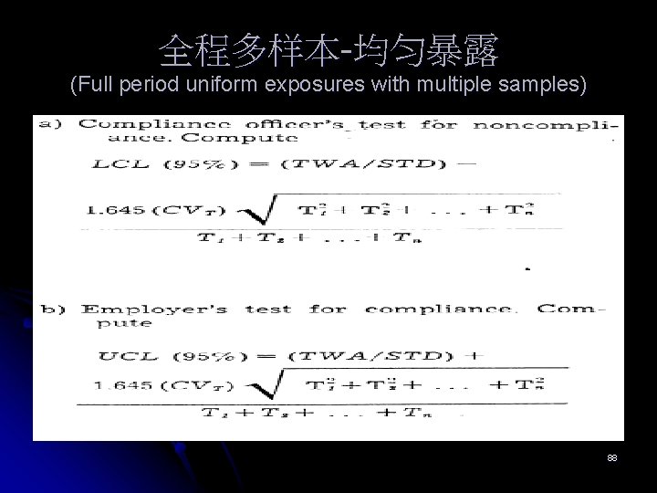 全程多样本-均匀暴露 (Full period uniform exposures with multiple samples) 88 