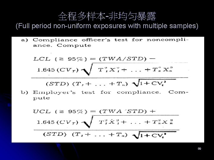 全程多样本-非均匀暴露 (Full period non-uniform exposures with multiple samples) 89 