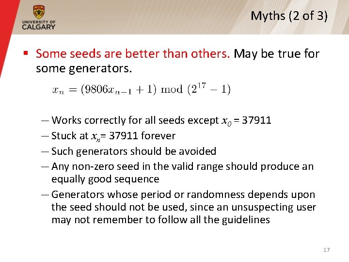 Myths (2 of 3) § Some seeds are better than others. May be true Myths (2 of 3) § Some seeds are better than others. May be true