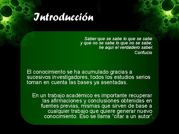 Introducción Saber que se sabe lo que se sabe y que no se sabe