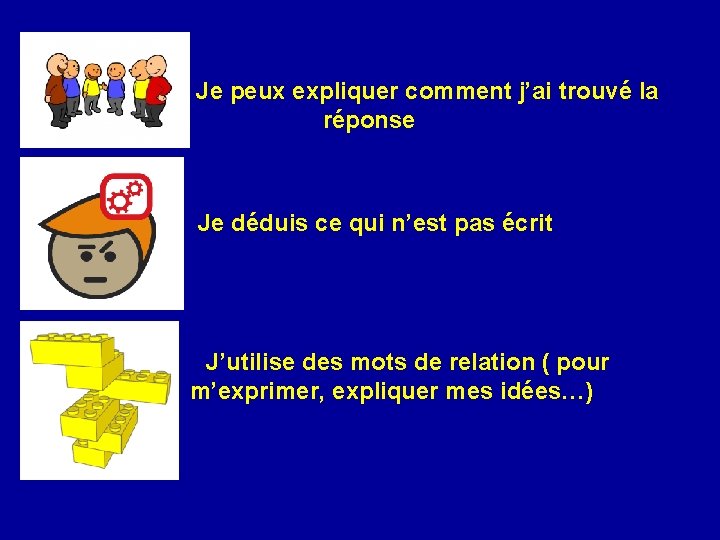 Je peux expliquer comment j’ai trouvé la réponse Je déduis ce qui n’est pas Je peux expliquer comment j’ai trouvé la réponse Je déduis ce qui n’est pas