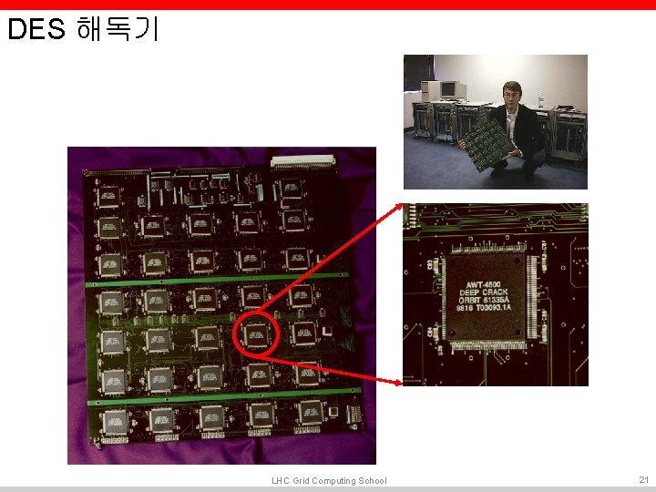 DES 해독기 LHC Grid Computing School 21 DES 해독기 LHC Grid Computing School 21