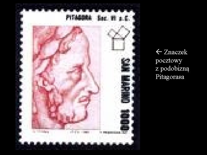 Znaczek pocztowy z podobizną Pitagorasa Znaczek pocztowy z podobizną Pitagorasa