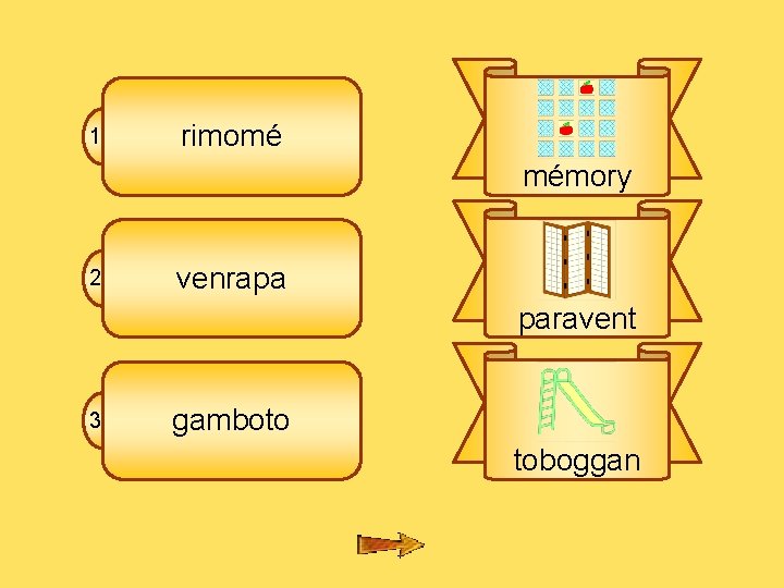 2 fl 1 rimomé mémory 2 venrapa paravent 3 gamboto toboggan 