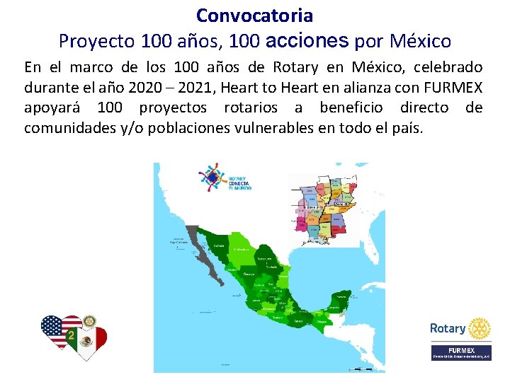 Convocatoria Proyecto 100 años, 100 acciones por México • En el marco de los