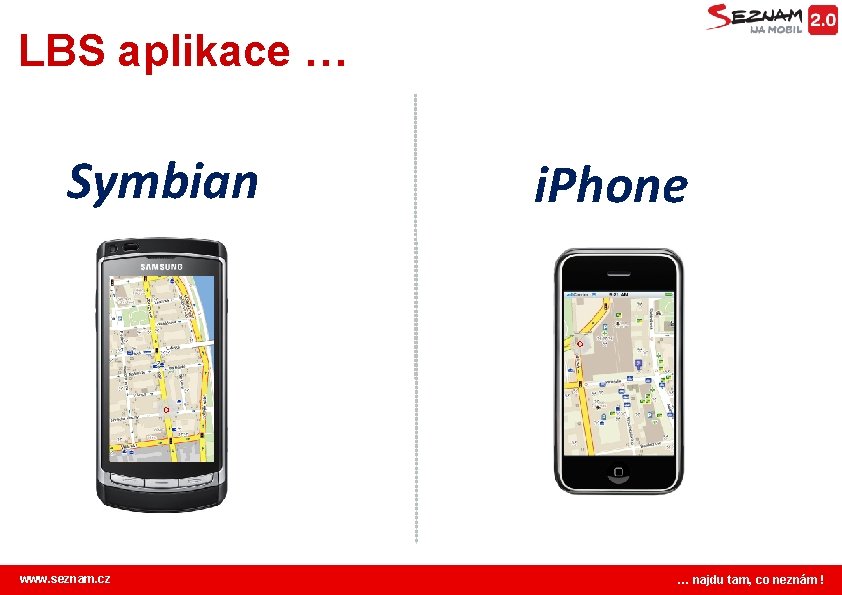 LBS aplikace … Symbian www. seznam. cz i. Phone … najdu tam, co neznám