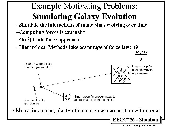 Example Motivating Problems: Simulating Galaxy Evolution – Simulate the interactions of many stars evolving