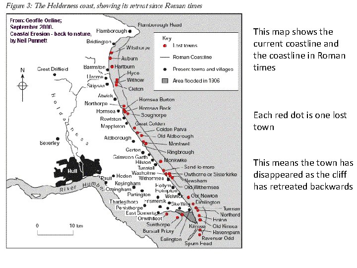 This map shows the current coastline and the coastline in Roman times Each red This map shows the current coastline and the coastline in Roman times Each red
