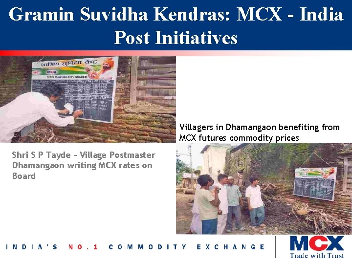Gramin Suvidha Kendras: MCX - India Post Initiatives Villagers in Dhamangaon benefiting from MCX