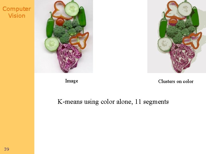 Computer Vision Image Clusters on color K-means using color alone, 11 segments 39 