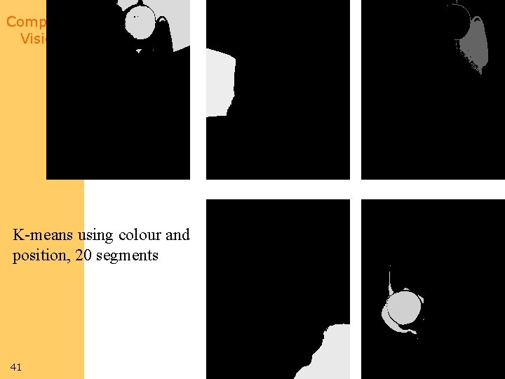 Computer Vision K-means using colour and position, 20 segments 41 