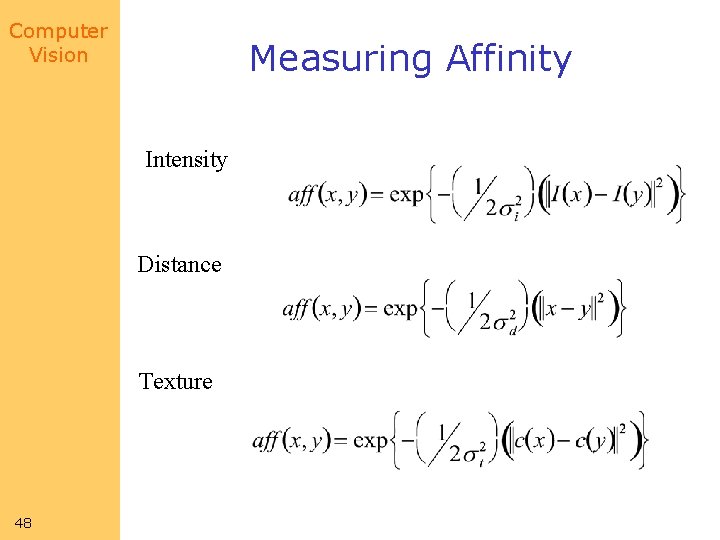 Computer Vision Measuring Affinity Intensity Distance Texture 48 