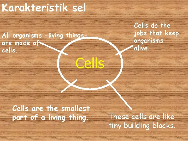 Karakteristik sel All organisms -living thingsare made of cells. Cells do the jobs that