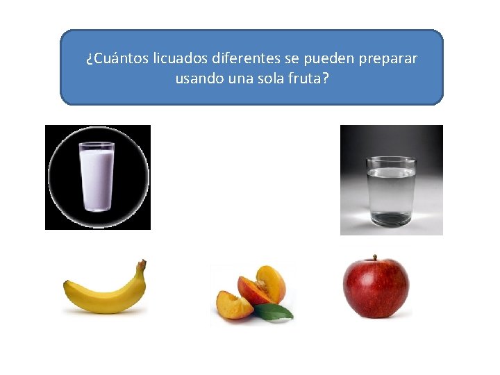 ¿Cuántos licuados diferentes se pueden preparar usando una sola fruta? 