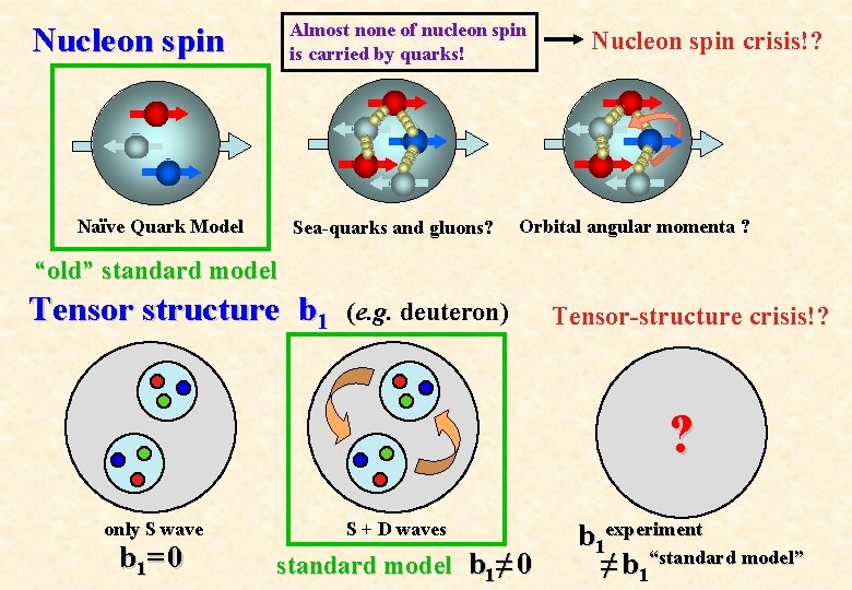 Almost none of nucleon spin is carried by quarks! Nucleon spin Naïve Quark Model