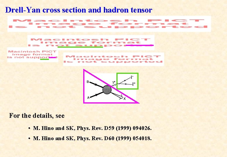 Drell-Yan cross section and hadron tensor For the details, see • M. Hino and