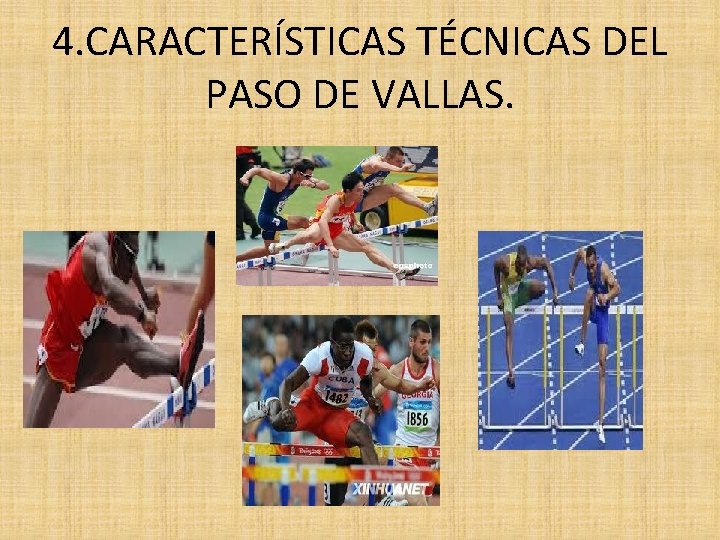 4. CARACTERÍSTICAS TÉCNICAS DEL PASO DE VALLAS. 