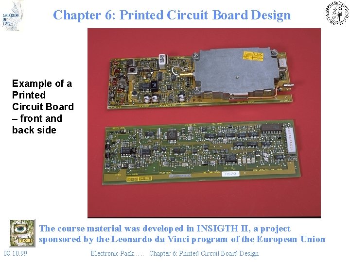 Chapter 6: Printed Circuit Board Design Example of a Printed Circuit Board – front